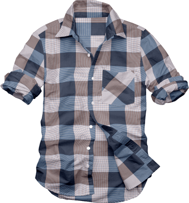 Checkered Slim Collar Casual Shirt - Blue