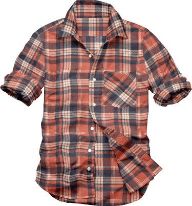 Printed Spread Collar Casual Shirt - Rust